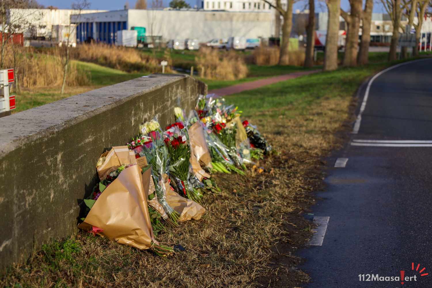 Bloemen neergelegd na dodelijk ongeval aan Coldenhovelaan in Maasdijk