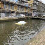 Auto rolt te water aan Doctor Kuyperkade in Maassluis