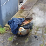 Pan vat vlam tijdens kookactiviteiten in schuur aan de Lijnbaan in Maassluis